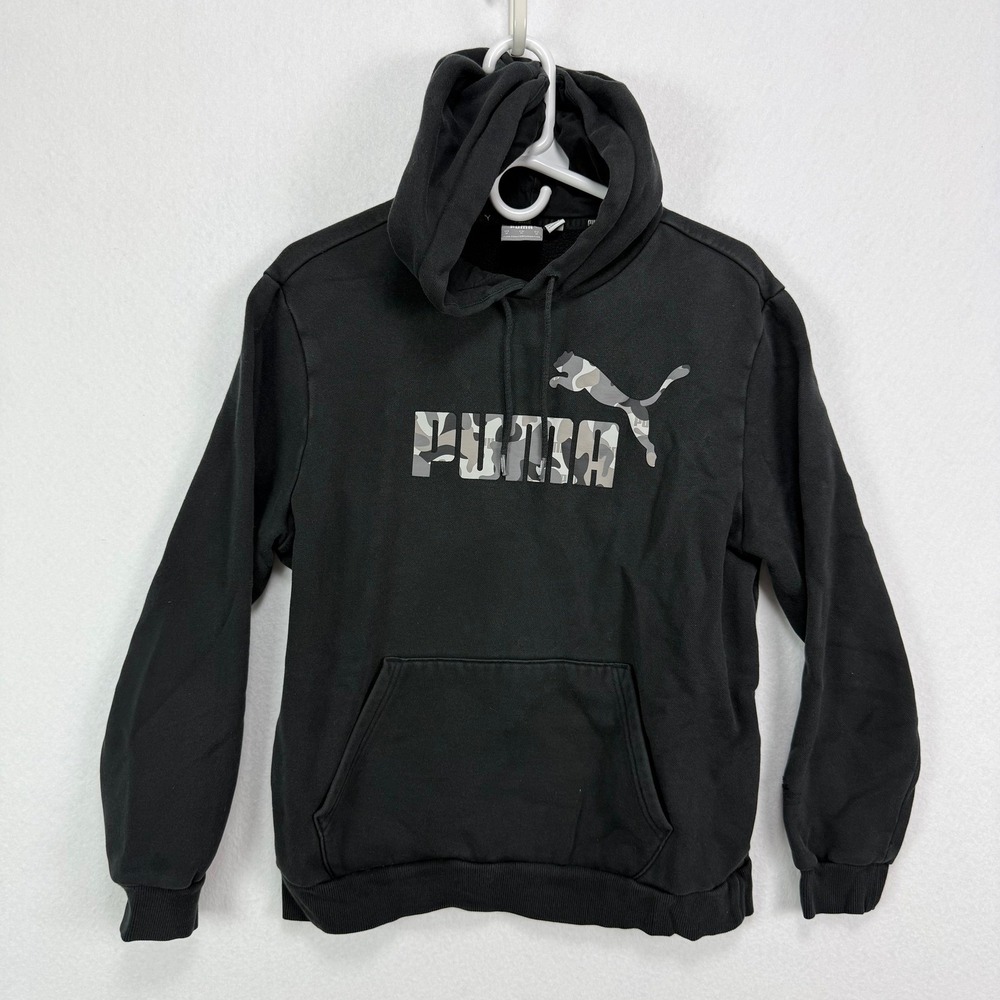 Puma Hoodie Camo Graphic Logo Streetwear Black Men M Gorpcore Athleisure